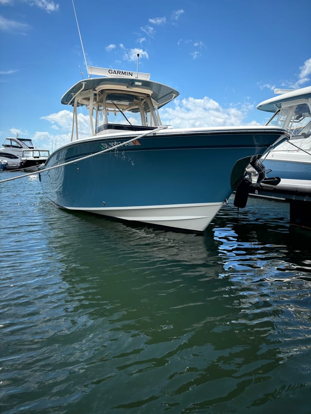 Boat docked in the water